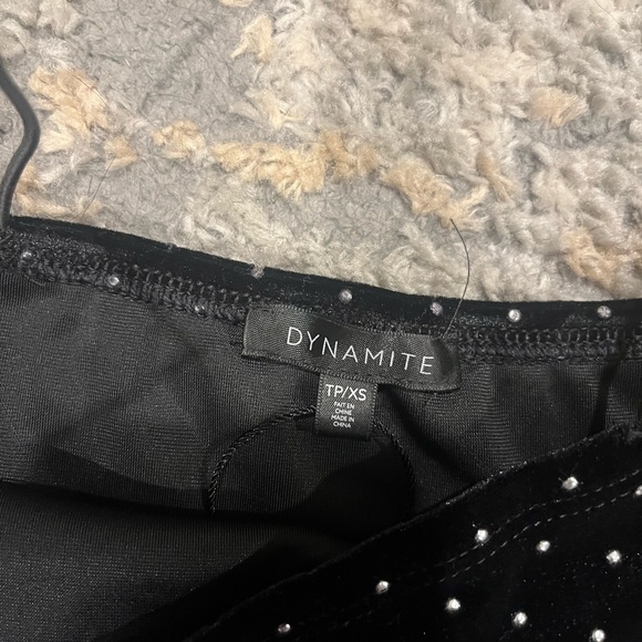 Dynamite rhine stone velvet texture top never worn ‼️ - Picture 3 of 3